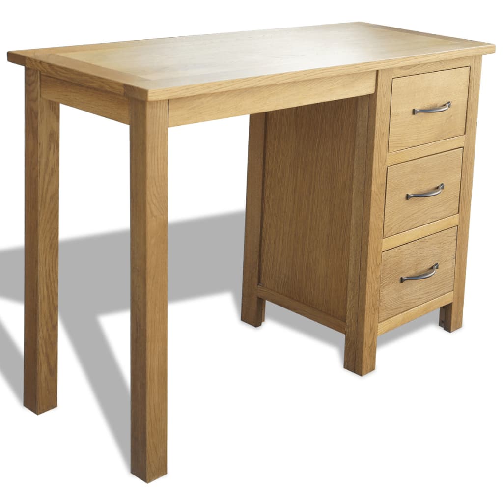 vidaXL Kirjoituspöytä 3 vetolaatikolla 106x40x75 cm täystammi