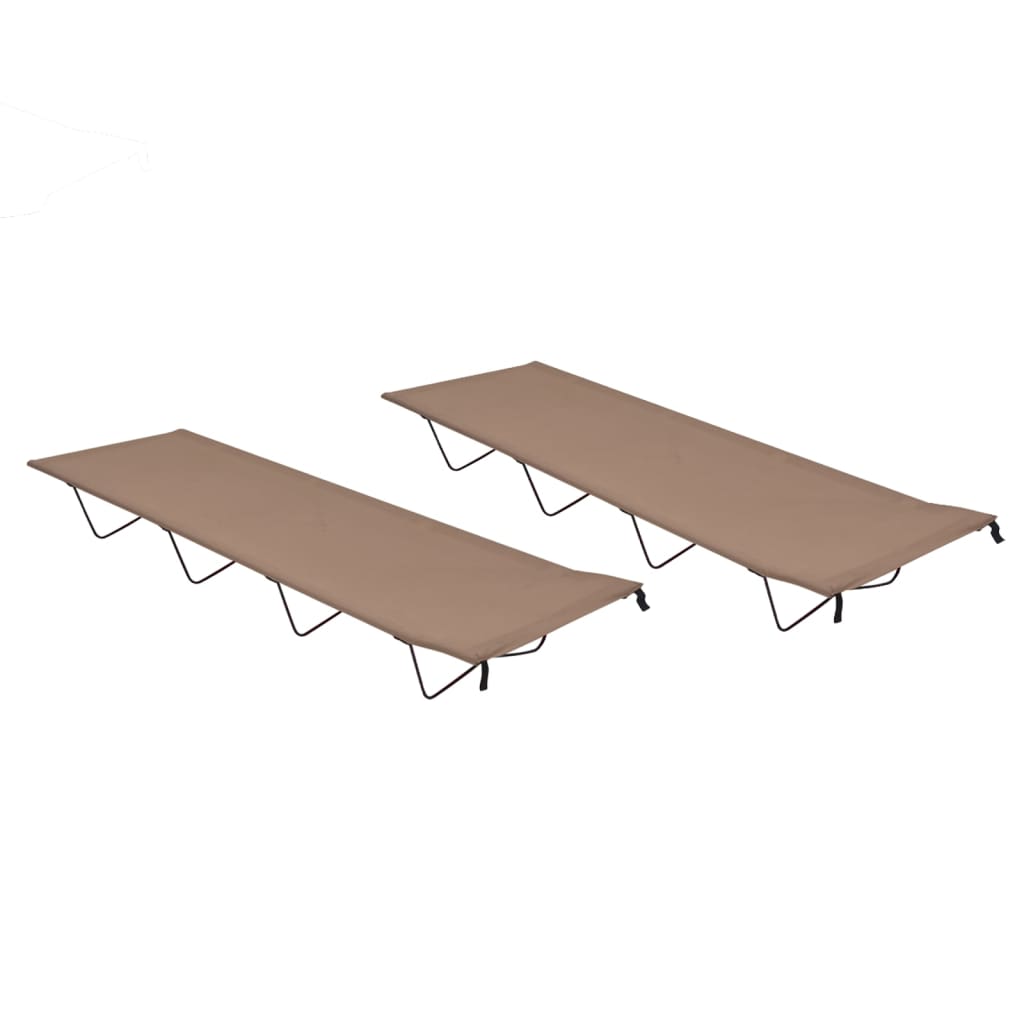 vidaXL Retkisängyt 2kpl 180x60x19cm Oxford-kangas ja teräs harmaanrus.
