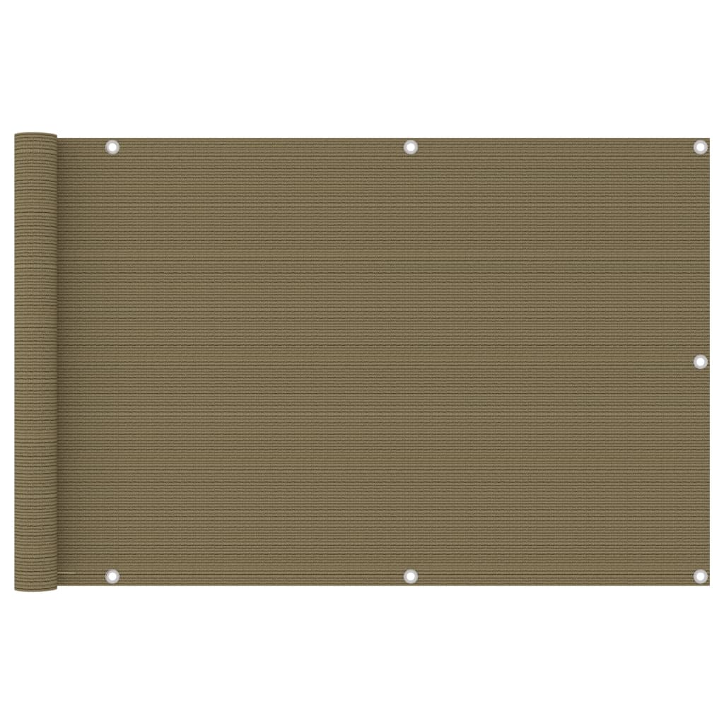 vidaXL Parvekkeen suoja harmaanruskea 90x600 cm HDPE