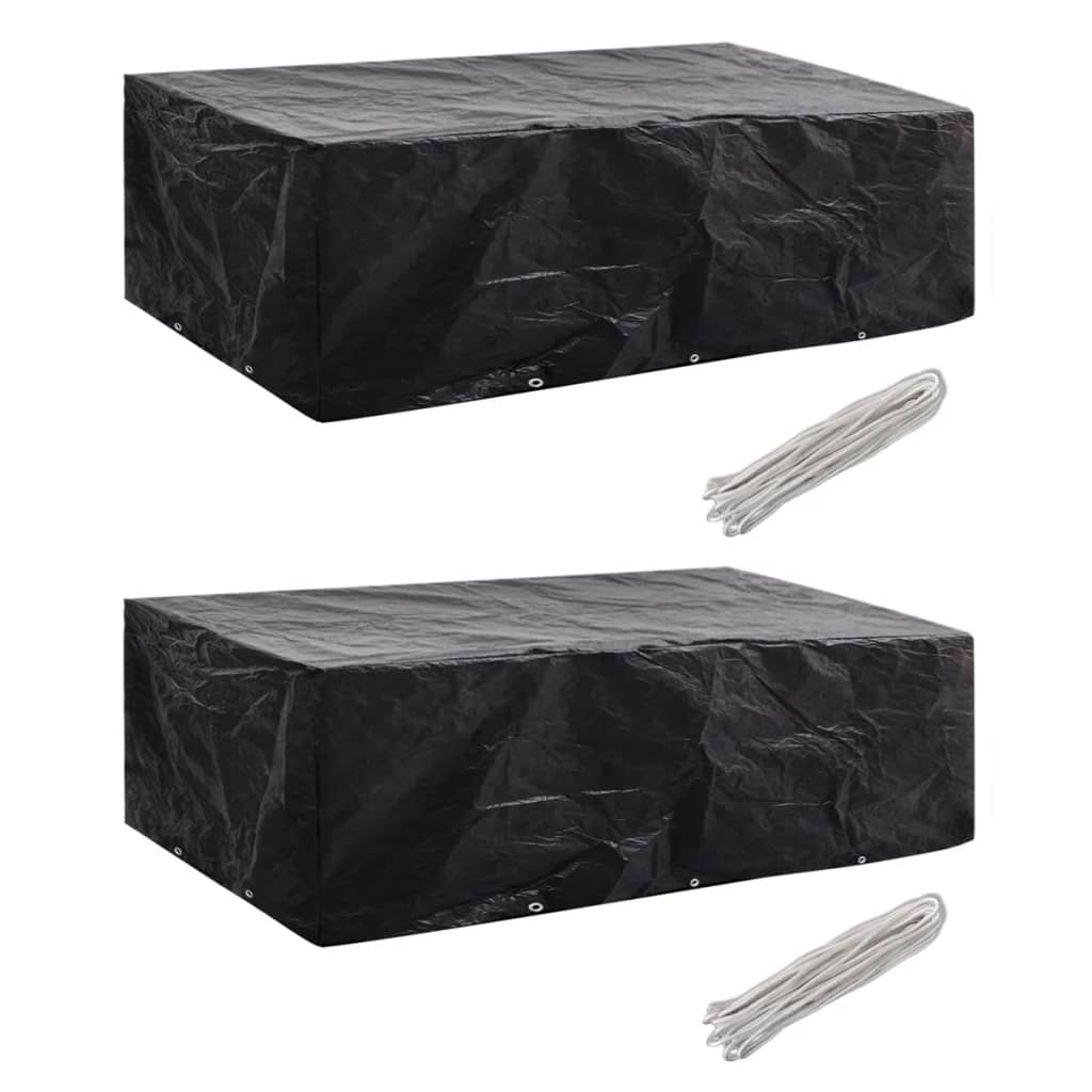 vidaXL Puutarhahuonekalujen suojat 2 kpl 10 purjerengasta 300x140 cm