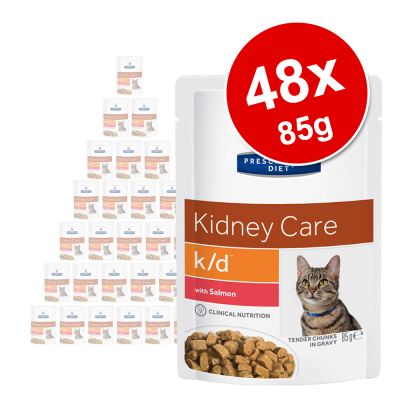 Säästöpakkaus: Hill´s Prescription Diet 48 x 85 g k/d Kidney Care with Salmon