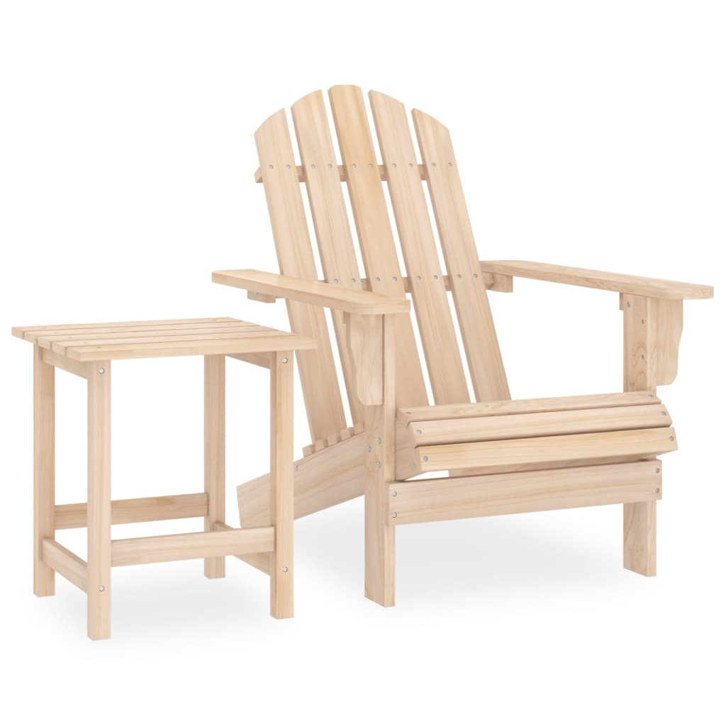 vidaXL Adirondack-puutarhatuoli pöydällä täysi kuusi
