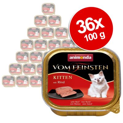 Animonda vom Feinsten Kitten -säästöpakkaus 36 x 100 g - nauta