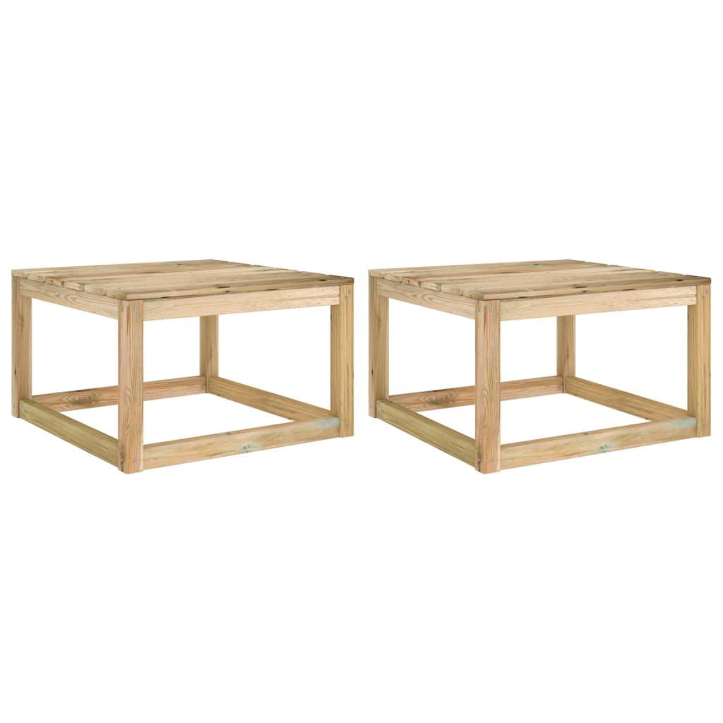 vidaXL Puutarhan lavapöydät 2 kpl 60x60x36,5 cm kyllästetty mänty