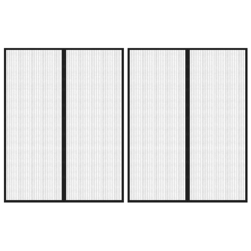 vidaXL Hyönteisverhot oveen 2 kpl magneettikiinnitys musta 230x160 cm