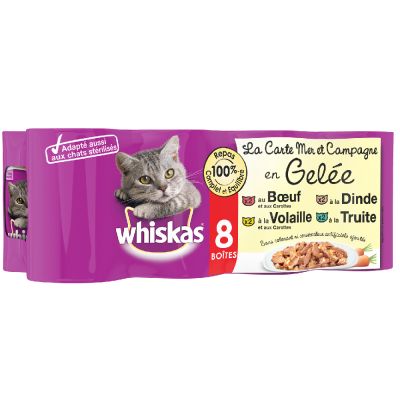Whiskas La Carte 8 x 390 g - meren ja maan herkut hyytelössä