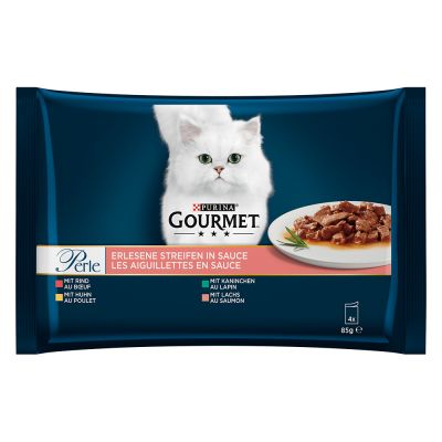Gourmet Perle -lajitelma 4 x 85 g - lajitelma I (kalkkuna, ankka, lammas & tonnikala)