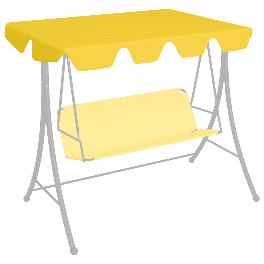 vidaXL Vaihtokatos puutarhakeinuun keltainen 150/130x70/105 cm