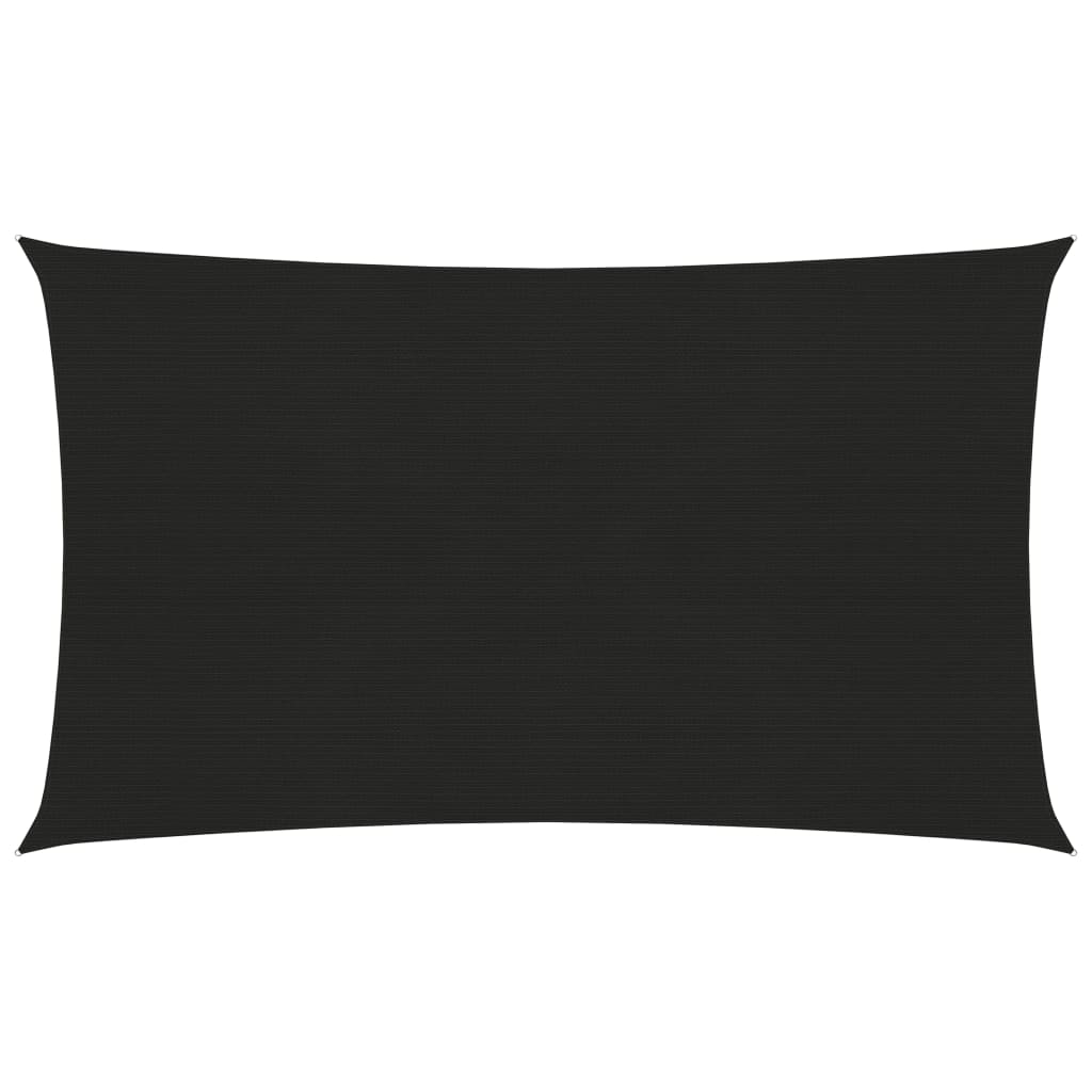 vidaXL Aurinkopurje 160 g/m² musta 2,5x5 m HDPE