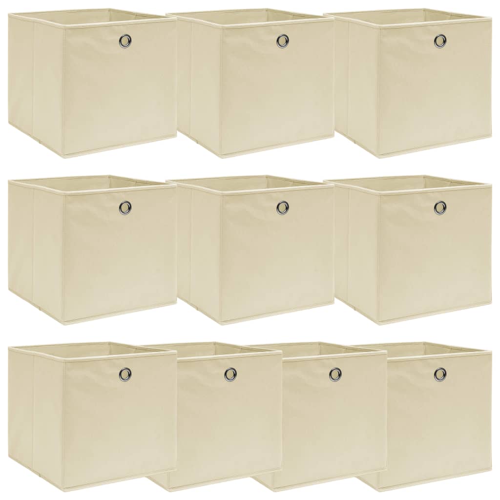 vidaXL Säilytyslaatikot 10 kpl kerma 32x32x32 cm kangas