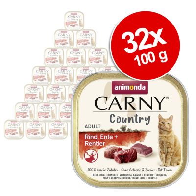 Animonda Carny Country Adult 32 x 100 g - kalkkuna, nauta & hirvi