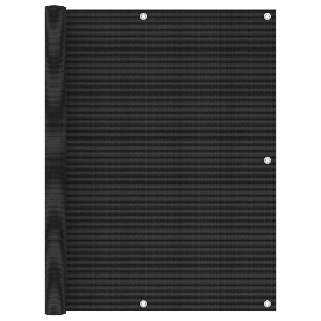vidaXL Parvekkeen suoja musta 120x400 cm HDPE