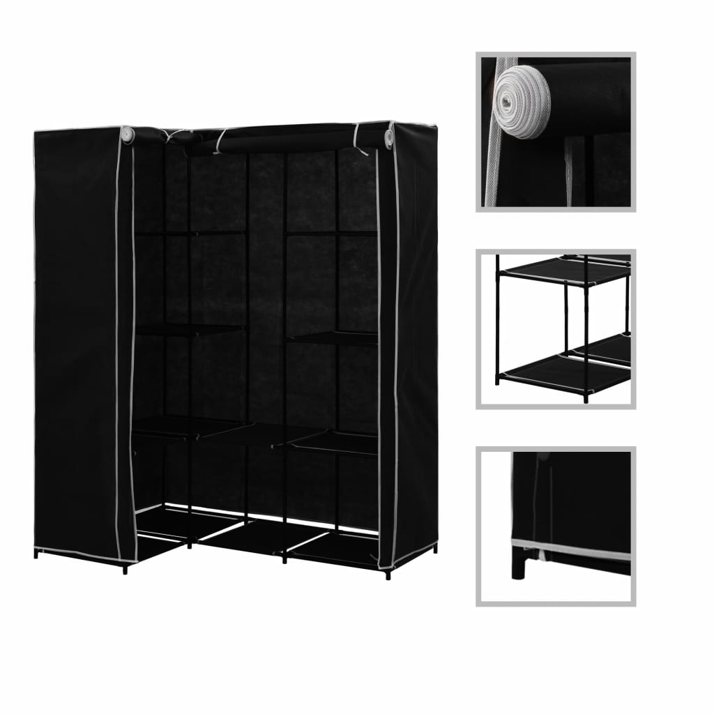 vidaXL Kulmavaatekaappi musta 130x87x169 cm