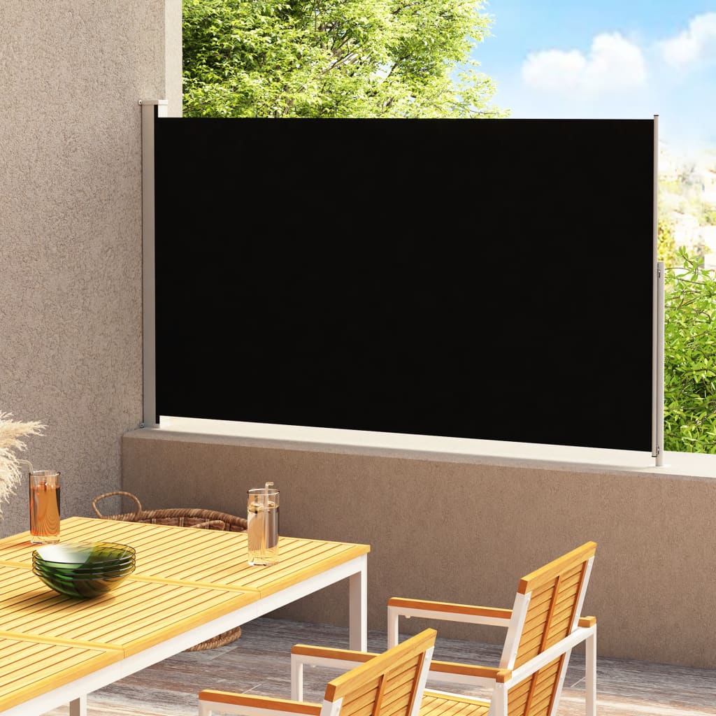 vidaXL Sisäänvedettävä terassin sivumarkiisi 180x300 cm musta
