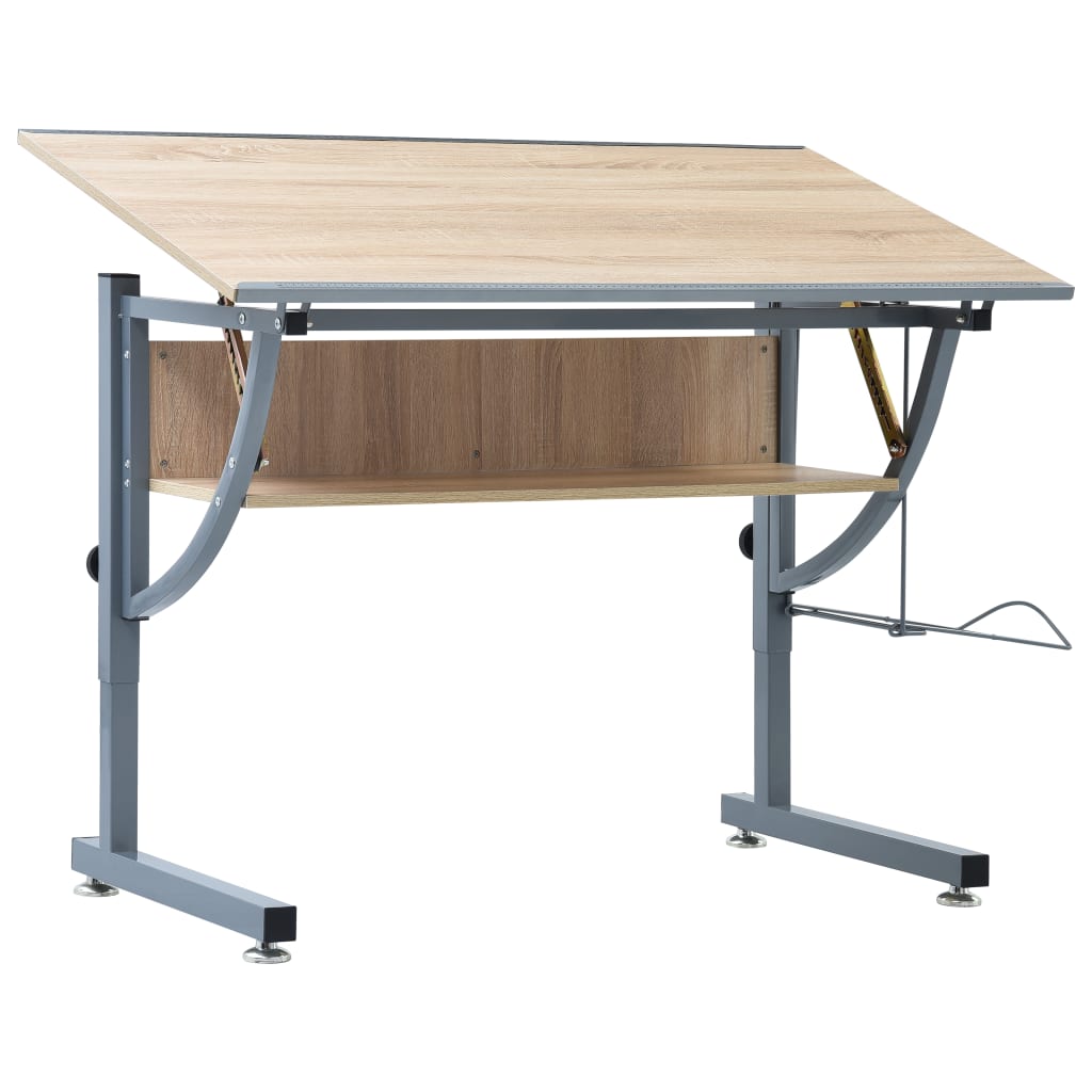 vidaXL Teini-ikäisten piirustuspöytä tammi 110x60x87 cm MDF