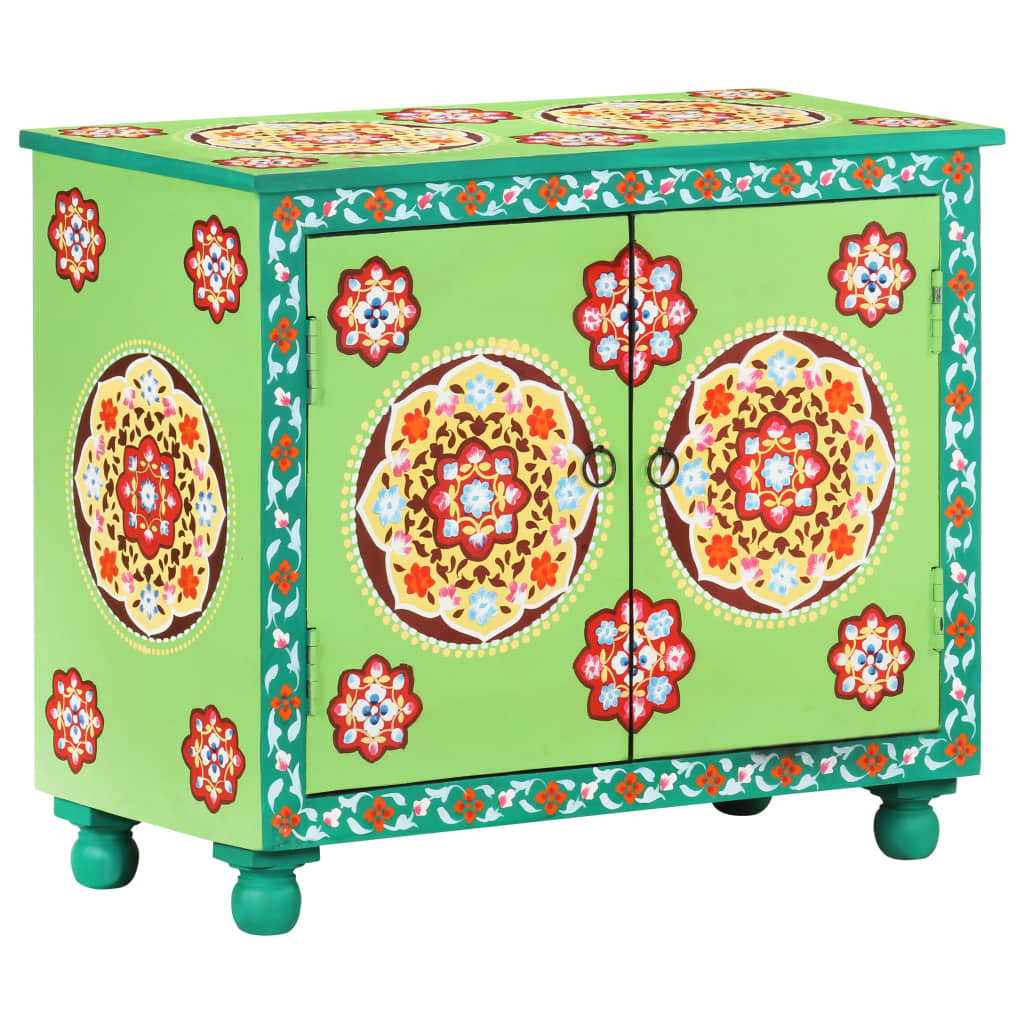 vidaXL Käsin maalattu senkki monivärinen 70x35x60 cm täysi mangopuu