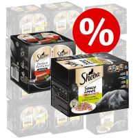 48 x 85 g Sheba-rasiat + 48 x 37,5 g Perfect Portions -nautaruokaa erikoishintaan! - Selection in Sauce