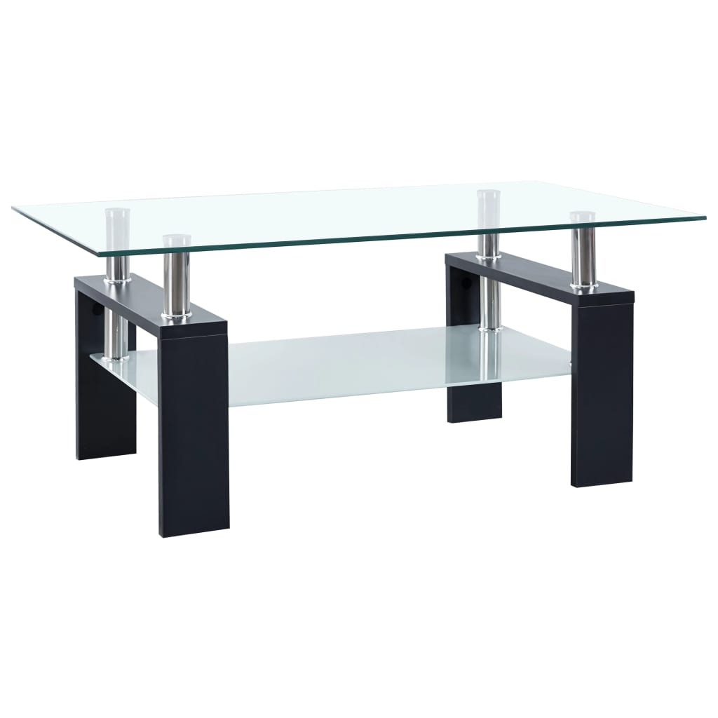 vidaXL Sohvapöytä musta 95x55x40 cm karkaistu lasi