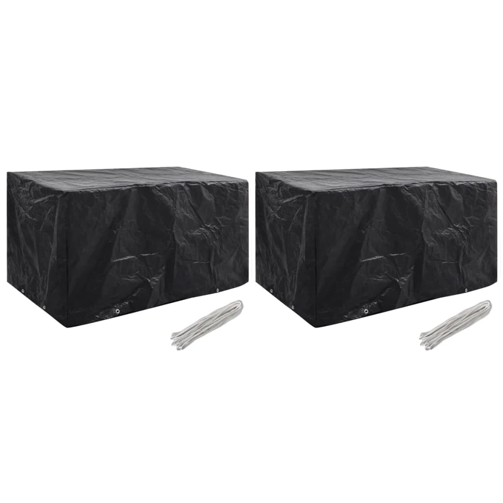 vidaXL Puutarhakalusteiden suojat 2 kpl 8 purjerengasta 180x70x90 cm