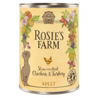 Rosie's Farm Adult 6 x 400 g - kana & kalkkuna