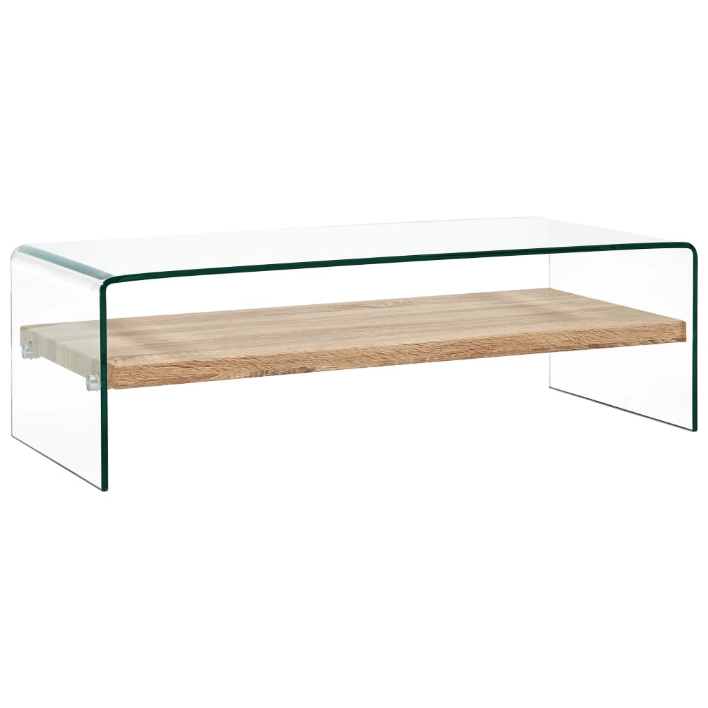 vidaXL Sohvapöytä kirkas 98x45x31 cm karkaistu lasi