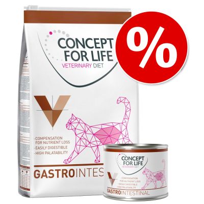 Kuiva- ja märkäruoka: 3 kg + 6 x 200 g Concept for Life Veterinary Diet - Gastro Intestinal