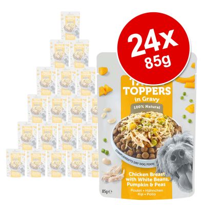 Applaws Taste Toppers kastikkeessa säästöpakkaus 24 x 85 g - kana, herne, kurpitsa & valkoinen papu