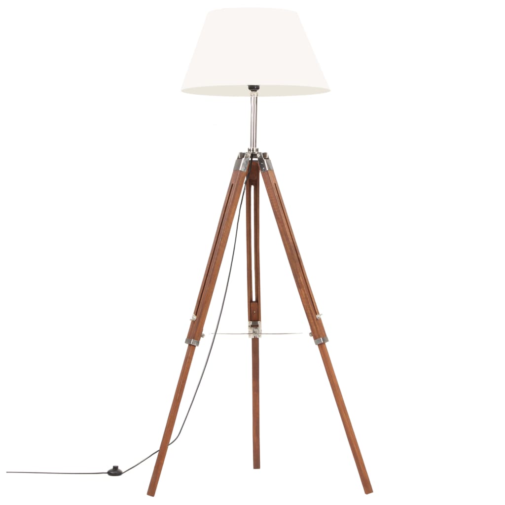 vidaXL Kolmijalkavalaisin hunajanruskea ja valk. täysi tiikki 141 cm