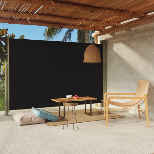 vidaXL Sisäänvedettävä terassin sivumarkiisi 200x300 cm musta