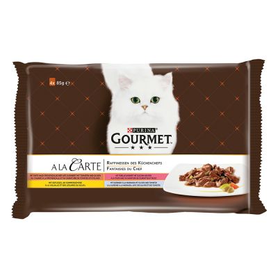 Gourmet A La Carte -monipakkaus 4 x 85 g - kana, taimen, nauta, seiti