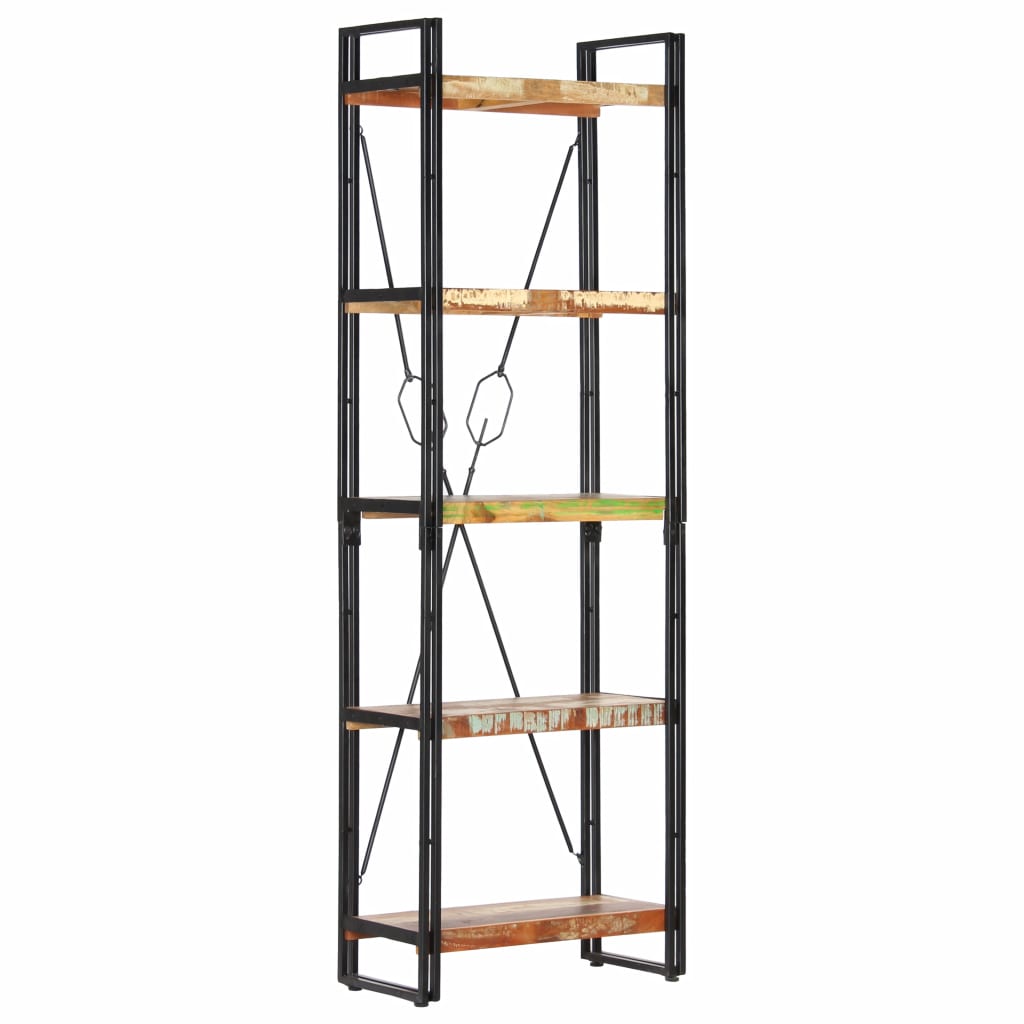 vidaXL Kirjahylly 5 tasoa 60x30x180 cm kierrätetty puu