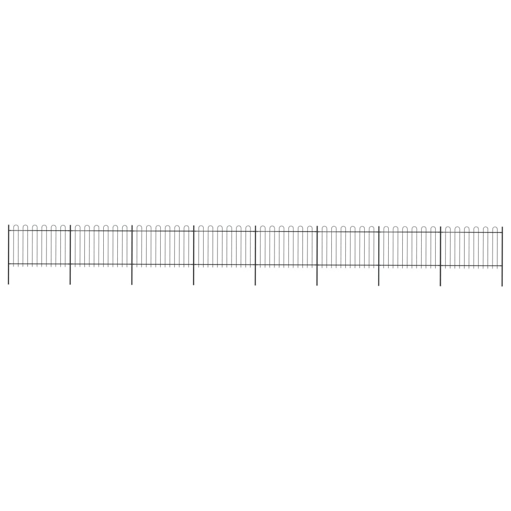 vidaXL Puutarha-aita kaarikärjillä 13,6x1,2 m teräs musta