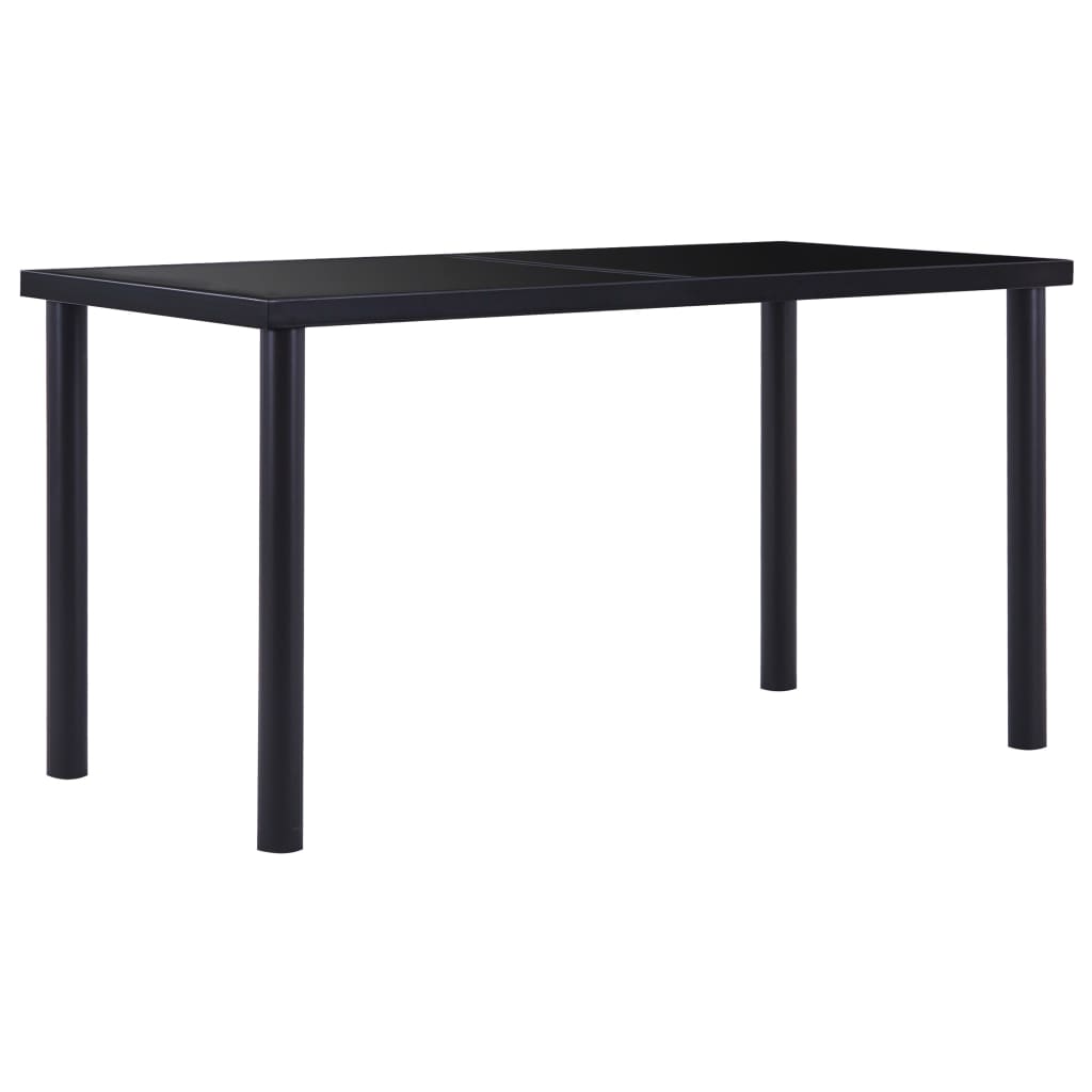vidaXL Ruokapöytä musta 140x70x75 cm karkaistu lasi