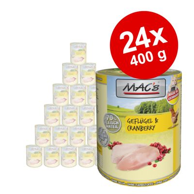 MAC´s Cat -säästöpakkaus 24 x 400 g - siipikarja & karpalo