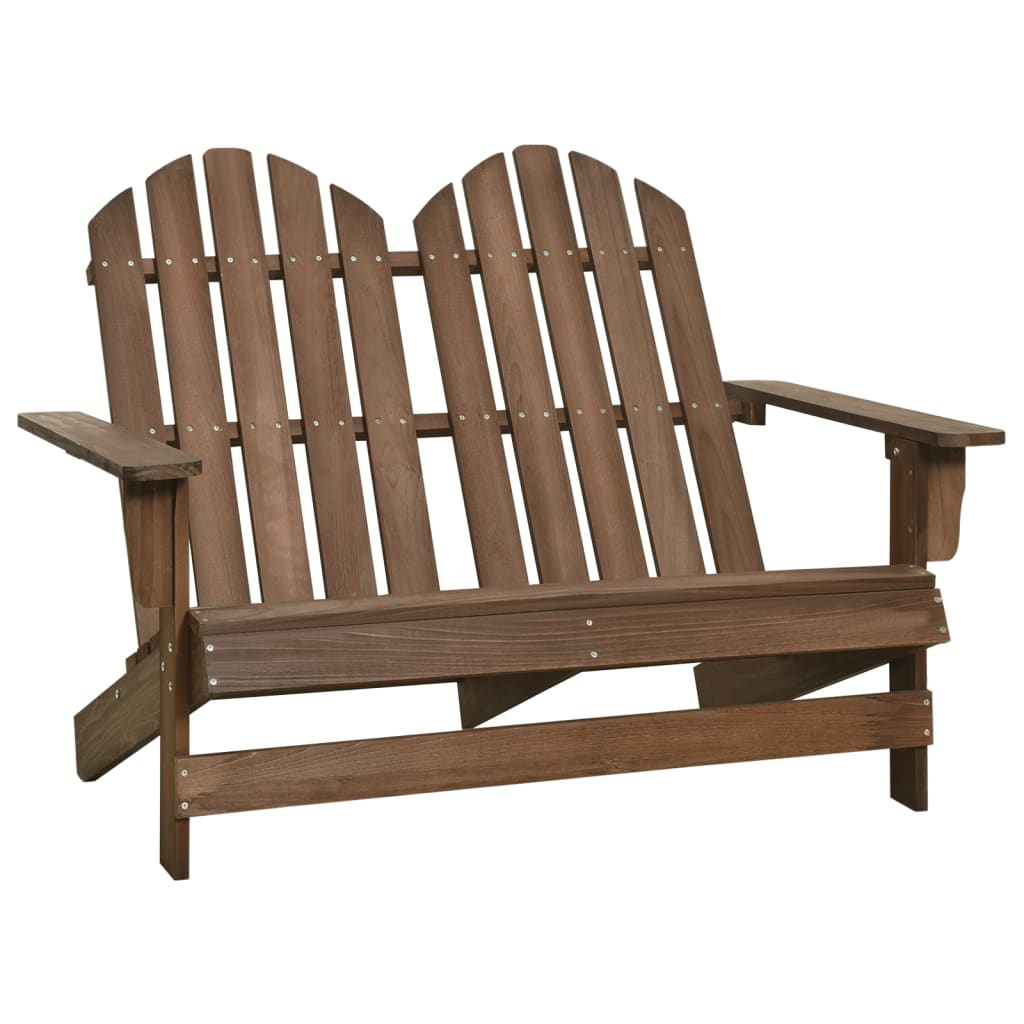 vidaXL 2-istuttava Adirondack-puutarhatuoli täysi kuusi ruskea