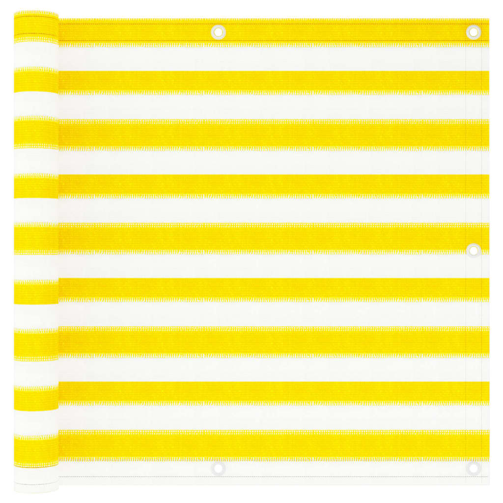 vidaXL Parvekkeen suoja keltainen ja valkoinen 90x300 cm HDPE