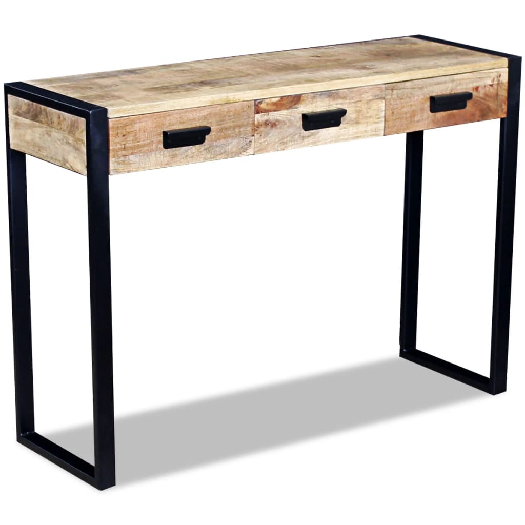 vidaXL Sivupöytä 3 Lipastolla Kiinteä Mangopuu 110x35x78 cm