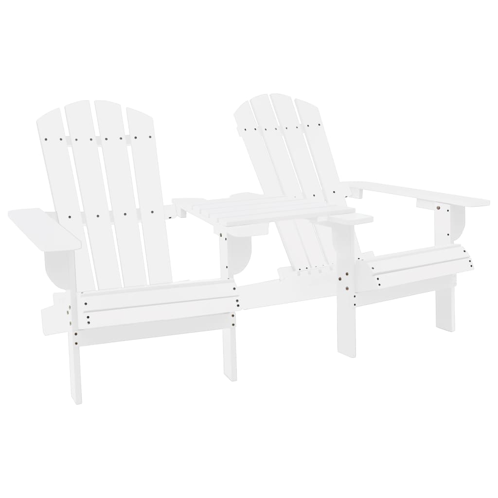 vidaXL Adirondack-puutarhatuoli täysi kuusi valkoinen