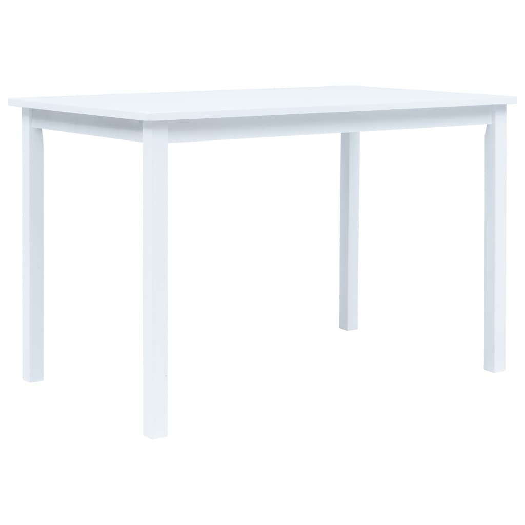 vidaXL Ruokapöytä valkoinen 114x71x75 cm kumipuu