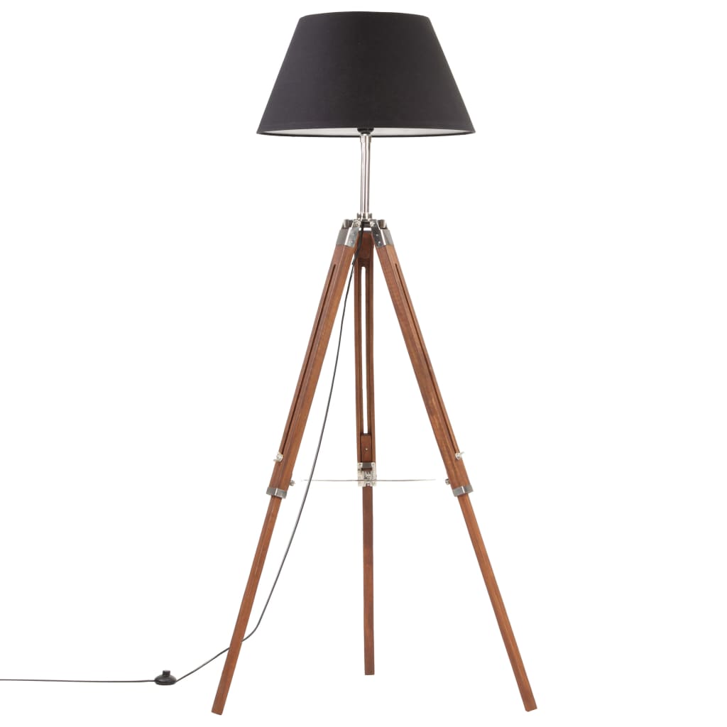 vidaXL Kolmijalkavalaisin hunajanruskea ja musta täysi tiikki 141 cm