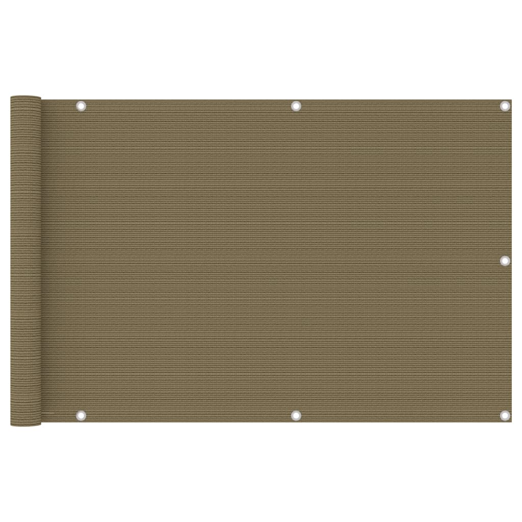 vidaXL Parvekkeen suoja harmaanruskea 90x500 cm HDPE