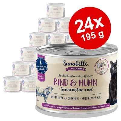 Sanabelle All Meat -säästöpakkaus 24 x 195 g - nauta & kana