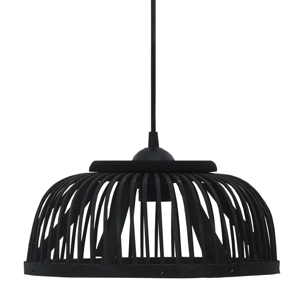 vidaXL Riippuvalaisin musta bambu 40 W 37x15,5 cm puolipyöreä E27