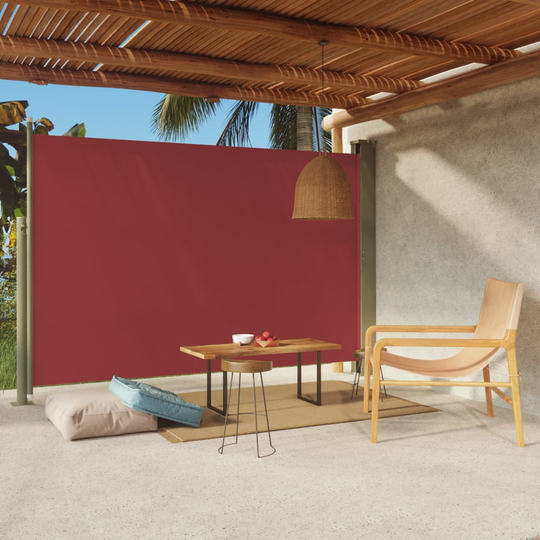 vidaXL Sisäänvedettävä terassin sivumarkiisi 200x300 cm punainen