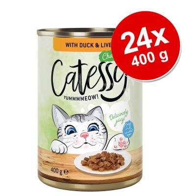 Säästöpakkaus: Catessy kastikkeella tai hyytelöllä 24 x 400 g - vasikka & kana kastikkeessa