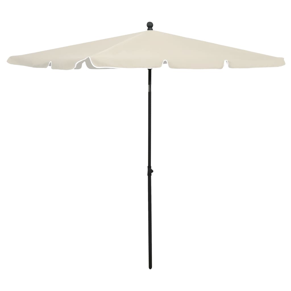 vidaXL Puutarhan aurinkovarjo tangolla 210x140 cm hiekka