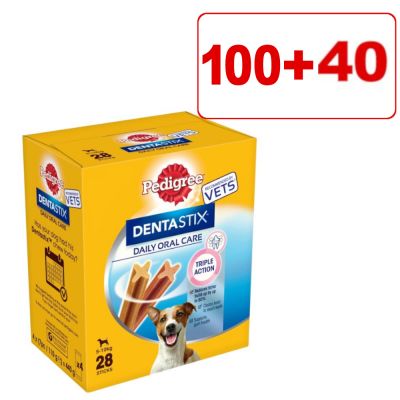 140 x Pedigree Dentastix / Dentastix Fresh: 100 + 40 kaupan päälle! - pienille koirille