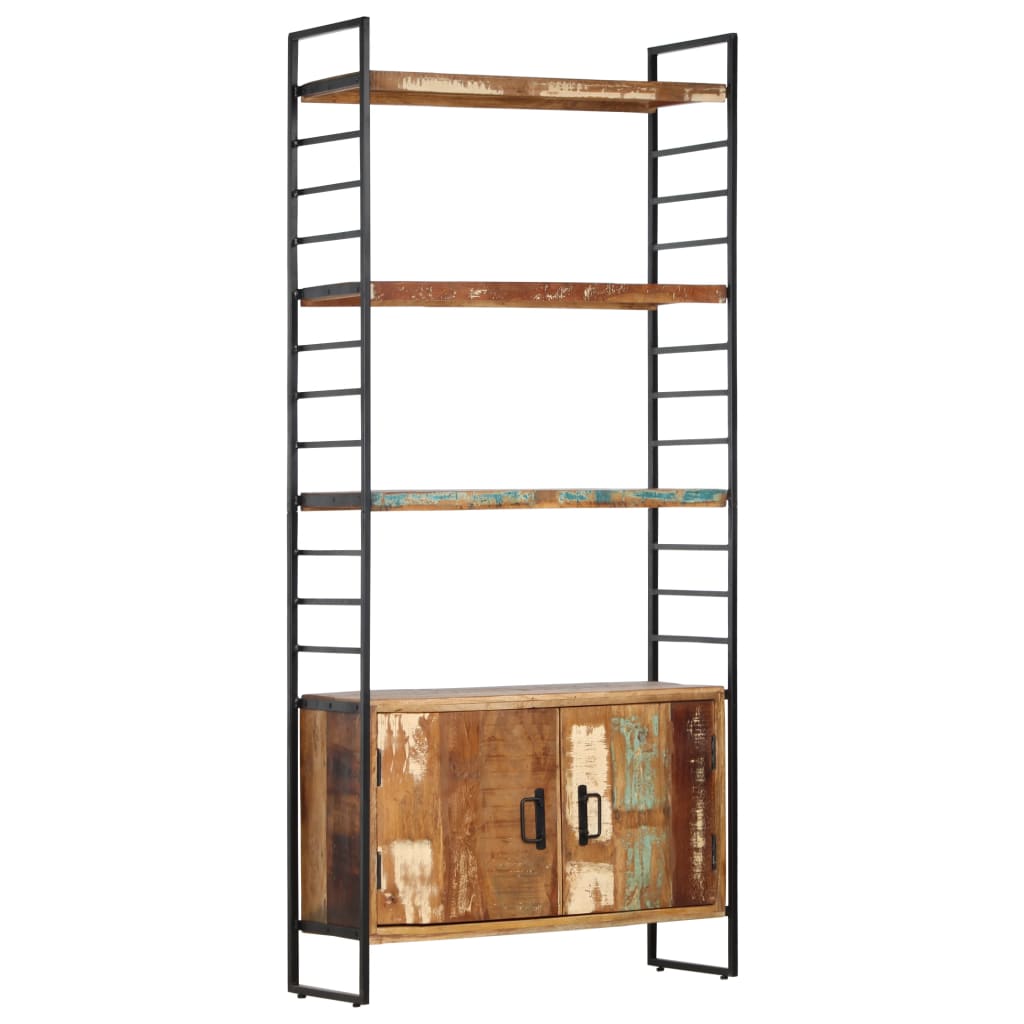 vidaXL Kirjahylly 4 tasoa 80x30x180 cm täysi kierrätetty mangopuu