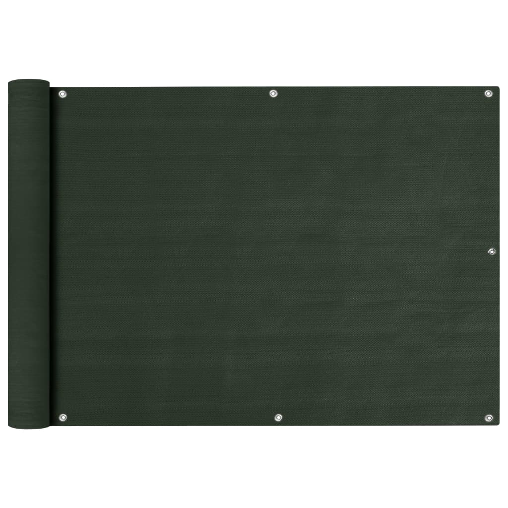 vidaXL Parvekkeen suoja tummanvihreä 75x600 cm HDPE