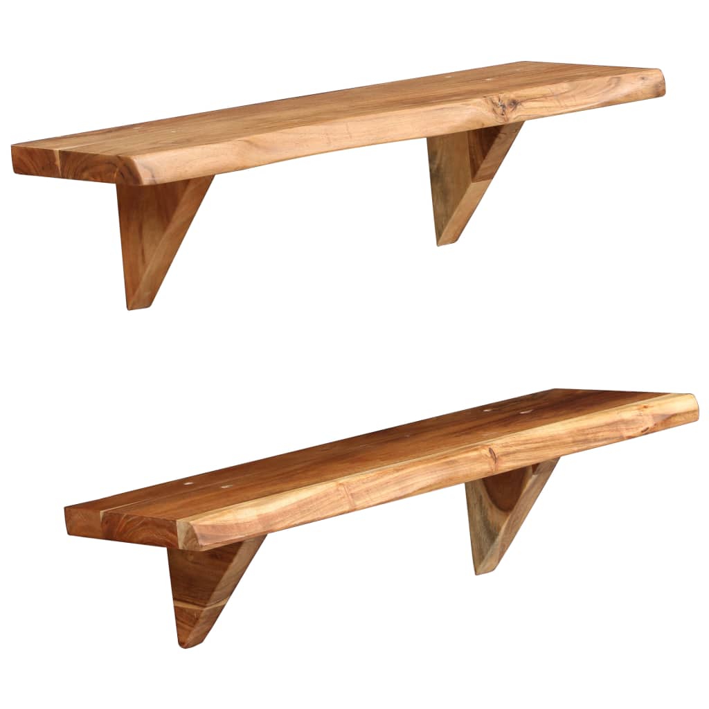 vidaXL Seinähyllyt 2 kpl 60x20x16 cm kiinteä akaasiapuu